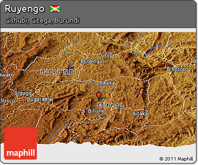 Physical Panoramic Map of Ruyengo