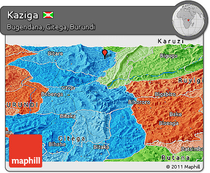 Political Panoramic Map of Kaziga