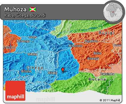 Political Panoramic Map of Muhoza