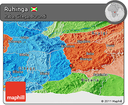 Political Panoramic Map of Ruhinga