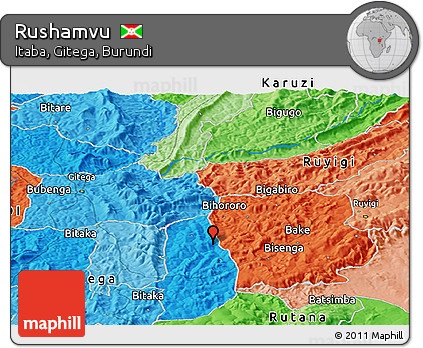 Political Panoramic Map of Rushamvu