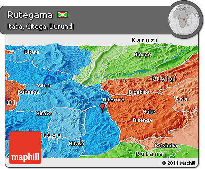 Political Panoramic Map of Rutegama