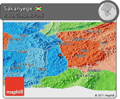 Political Panoramic Map of Sakanyege