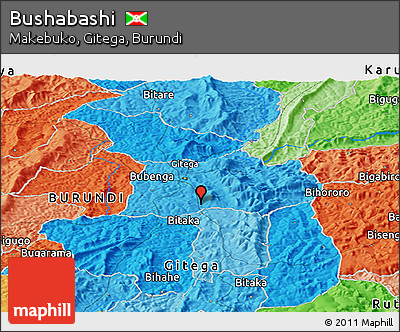 Political Panoramic Map of Bushabashi