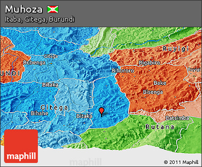 Political Panoramic Map of Muhoza