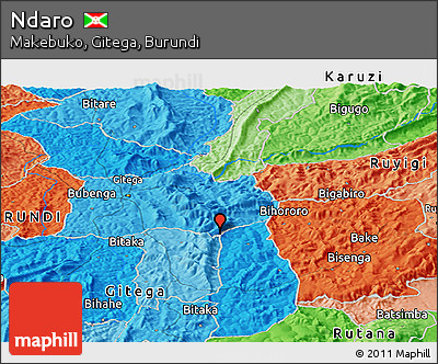 Political Panoramic Map of Ndaro