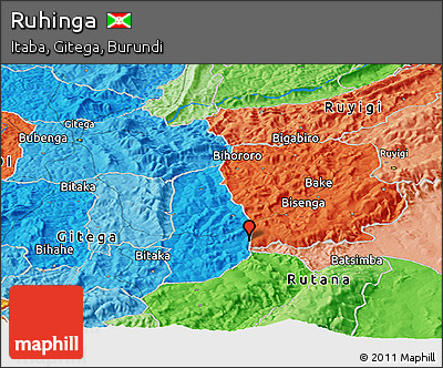 Political Panoramic Map of Ruhinga