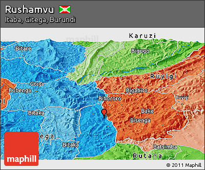 Political Panoramic Map of Rushamvu