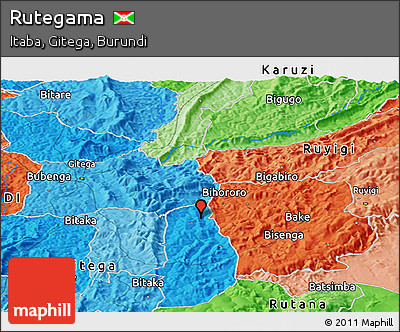 Political Panoramic Map of Rutegama