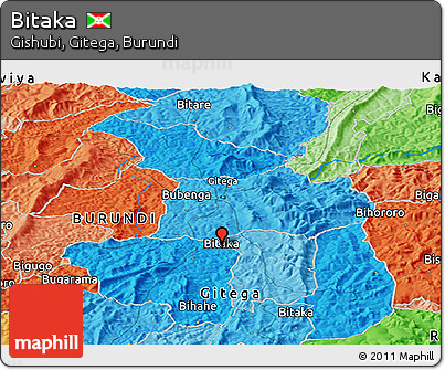 Political Panoramic Map of Bitaka