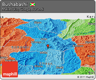 Political Panoramic Map of Bushabashi