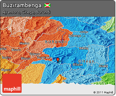 Political Panoramic Map of Buzirambenga
