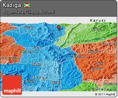 Political Panoramic Map of Kaziga