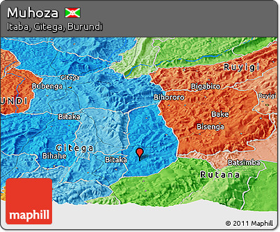 Political Panoramic Map of Muhoza
