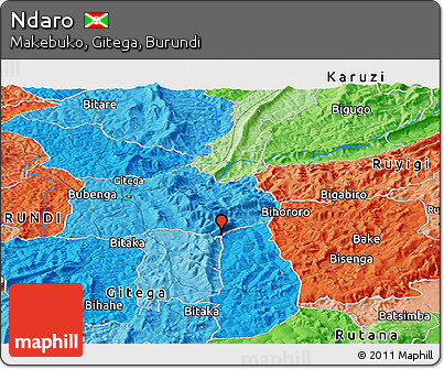 Political Panoramic Map of Ndaro