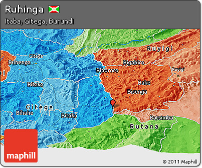 Political Panoramic Map of Ruhinga