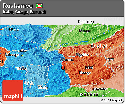 Political Panoramic Map of Rushamvu