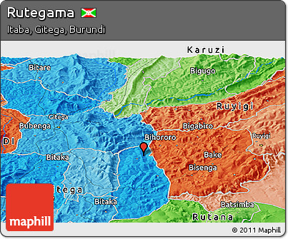 Political Panoramic Map of Rutegama
