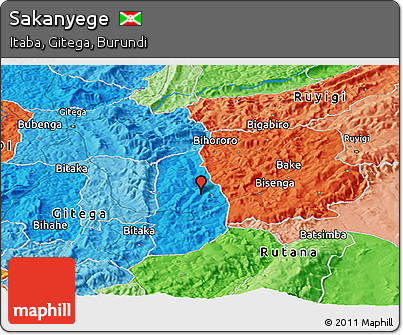 Political Panoramic Map of Sakanyege
