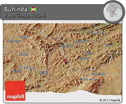 Satellite Panoramic Map of Buhinda