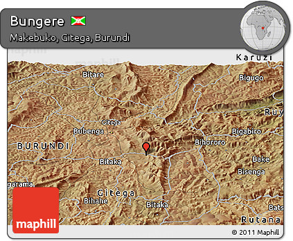 Satellite Panoramic Map of Bungere