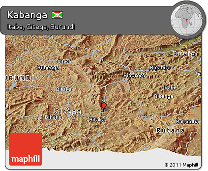 Satellite Panoramic Map of Kabanga