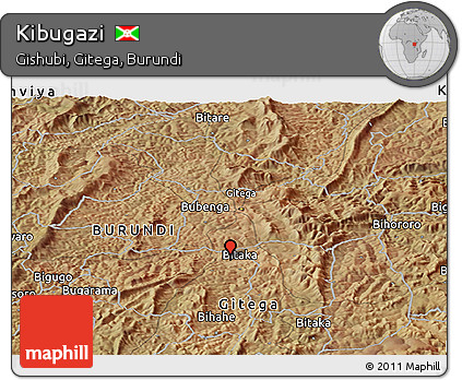 Satellite Panoramic Map of Kibugazi
