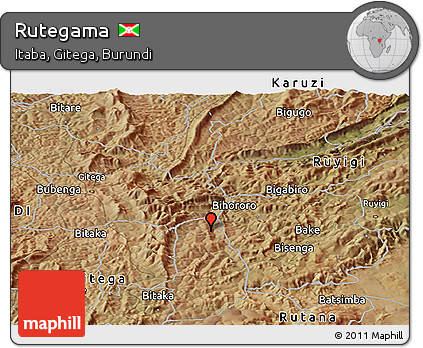 Satellite Panoramic Map of Rutegama