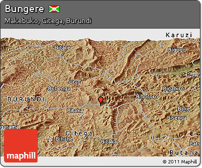 Satellite Panoramic Map of Bungere