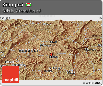 Satellite Panoramic Map of Kibugazi
