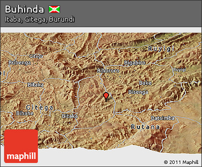 Satellite Panoramic Map of Buhinda