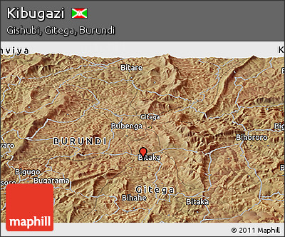 Satellite Panoramic Map of Kibugazi