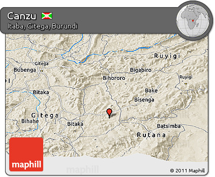 Shaded Relief Panoramic Map of Canzu
