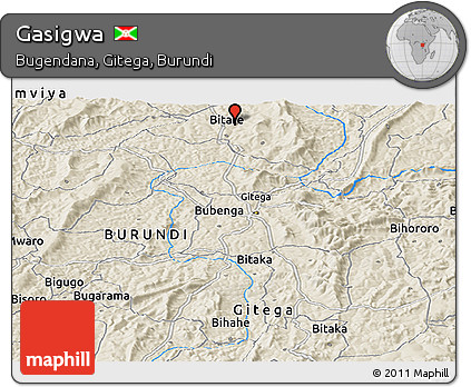 Shaded Relief Panoramic Map of Gasigwa