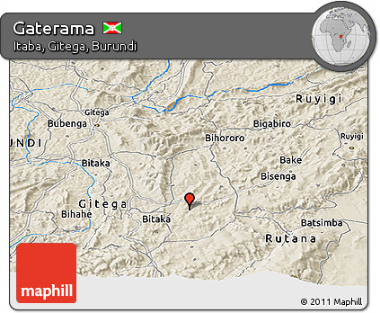 Shaded Relief Panoramic Map of Gaterama