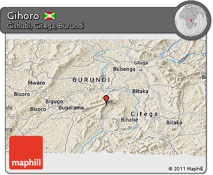 Shaded Relief Panoramic Map of Gihoro
