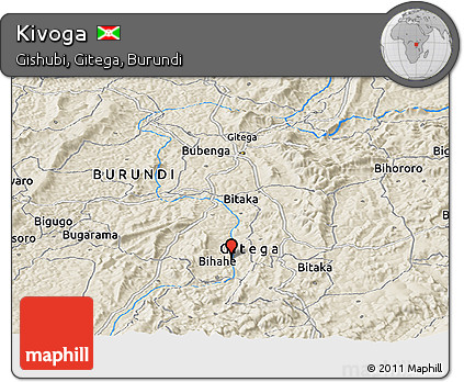 Shaded Relief Panoramic Map of Kivoga