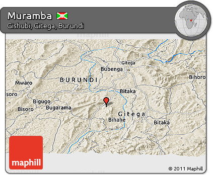 Shaded Relief Panoramic Map of Muramba