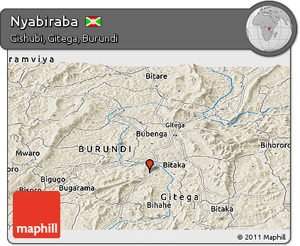 Shaded Relief Panoramic Map of Nyabiraba