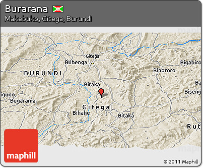 Shaded Relief Panoramic Map of Burarana