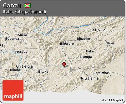 Shaded Relief Panoramic Map of Canzu