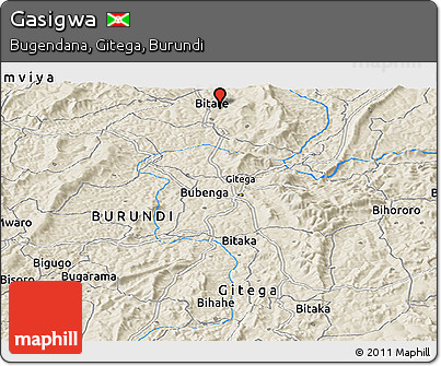 Shaded Relief Panoramic Map of Gasigwa