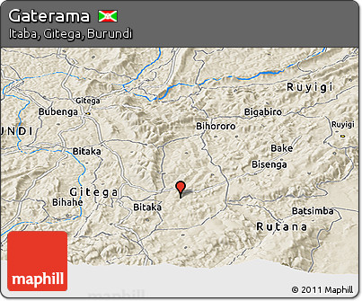 Shaded Relief Panoramic Map of Gaterama