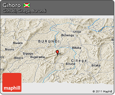 Shaded Relief Panoramic Map of Gihoro