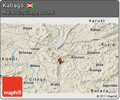 Shaded Relief Panoramic Map of Kabago