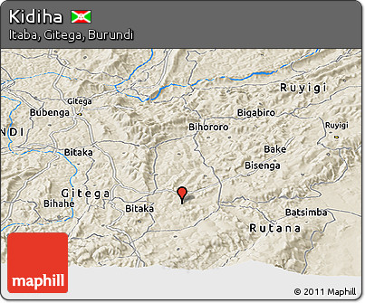 Shaded Relief Panoramic Map of Kidiha