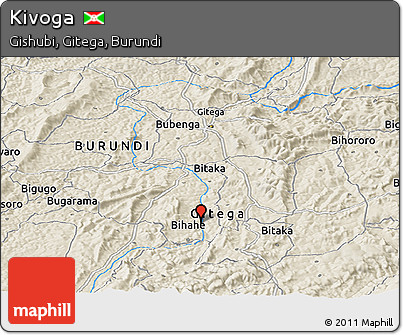 Shaded Relief Panoramic Map of Kivoga