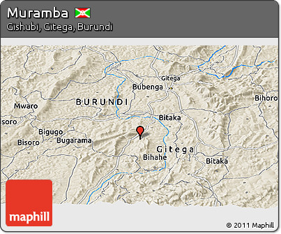 Shaded Relief Panoramic Map of Muramba