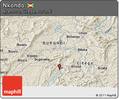 Shaded Relief Panoramic Map of Nkondo