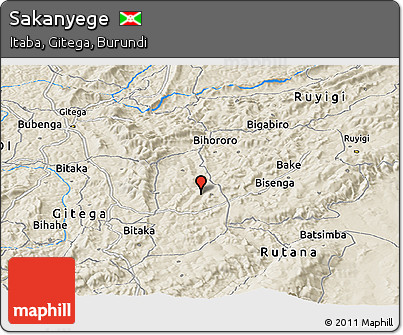 Shaded Relief Panoramic Map of Sakanyege